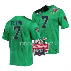 Audric Estime Notre Dame Fighting Irish 2022 Gator Bowl #7 Jersey Men's Green Limited Football Uniform