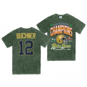 Tyler Buchner Notre Dame Fighting Irish 1988 National Champs Rocker Vintage Tubular T-Shirt Green #12